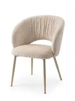 Стул МИДА (MIDA), цвет МОЛОЧНЫЙ SOLO-111, ткань / ШАМПАНЬ каркас, ®DISAUR