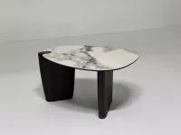 Стол кофейный DAG FENDI WHITE керамика на стекле/массив/ МДФ, облицованный дубовым шпоном ®DISAUR