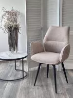 Стул ГРИН 360 град. поворот. NS-04 Крем, букле / черный каркас, М-City