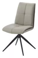 Стул ВИГГЕ (VIGGE) 360 град. поворот.  HF017-11 / HF017-12 Бежевый, экокожа / Черный каркас, ®DISAUR