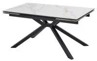 Стол ТАНГО 160 CALACATTA GOLD , керамика / Черный каркас, М-City