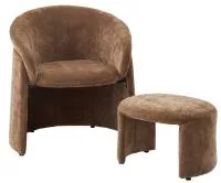 Кресло+оттоманка HUG AT5139-13 Коричневый, ткань/каркас металл в обивке AT5139-13 ®DISAUR