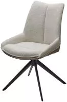Стул ОСКАР (OSKAR) 360град, цвет БЕЖЕВЫЙ/КОРИЧНЕВЫЙ(KN01-05/BZ1046-21), ткань/ЧЕРНЫЙ каркас, ®DISAUR