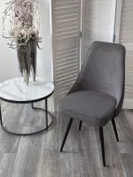 Стул БЕРТИ 360 град. поворот. B28 Темно-серый, велюр / черный каркас, М-City