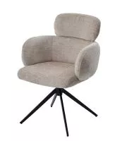 Стул САМУЭЛЬ (SAMUEL) 360 град, цвет МОЛОЧНЫЙ SOLO-111, ткань / ЧЕРНЫЙ каркас, ®DISAUR