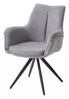 Стул МАРК 360 град., цвет B-22/LOTOS-12 серый, велюр / черный каркас М-City