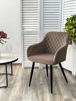 Стул BRANDY 505-5 Тауп, велюр "беспальчиковый" / черный каркас, М-City