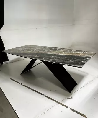 Стол МАРСЕЛЬ 220 RITCHER DOVE Amadeus, керамика / Черный М-City