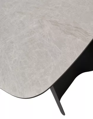 Стол NORD 200 TL-102 Бежевый мрамор, испанская керамика / черный каркас, ®DISAUR
