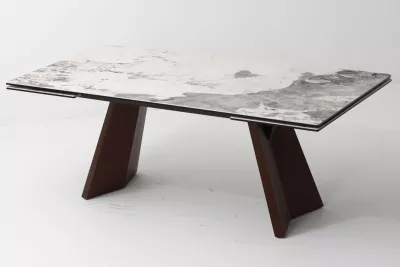 Стол БРИАН (BRIAN) 200 ЦВЕТ ПАНДОРА (MATTE PANDORA) керамика на стекле/ ОРЕХ, ®DISAUR