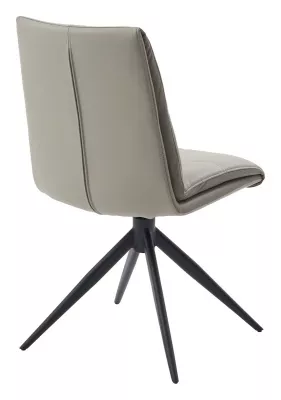 Стул ВИГГЕ (VIGGE) 360 град. поворот.  HF017-11 / HF017-12 Бежевый, экокожа / Черный каркас, ®DISAUR