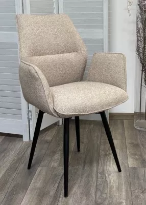 Стул ГРИН 360 град. поворот. цвет NS-04 Крем, букле / черный каркас