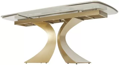 Стол МАТИАС (MATIAS) 180 цвет ПАНДОРА (GLOSS LUXURY PANDORA SOLID CERAMIC) / ШАМПАНЬ, ®DISAUR