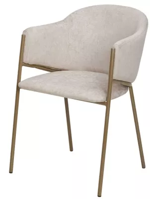 Стул ДИЛЛ, цвет RAIN 8 слоновая кость, велюр / шампань каркас М-City