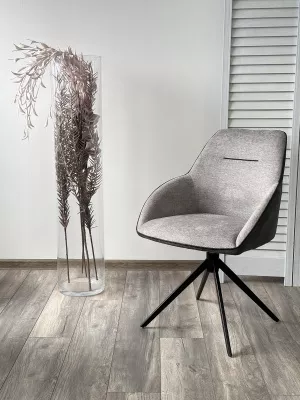 Стул TORNADO 360 град. Серый Brego-07, ткань/ темно-серый Modern-454, велюр/ черный каркас, DISAUR