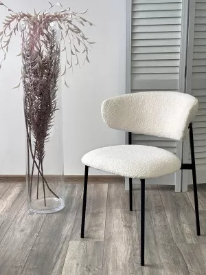 Стул ЛЕОНАРДО Soul 000 Белый, букле / черный каркас М-City