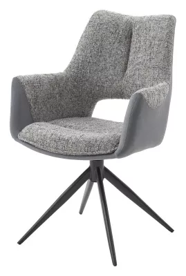 Стул ДАВЕН (DAVEN) 360 град, цвет СЕРЫЙ RIELY-450 /  G1038-04 , ткань  /ТЕМНО-СЕРЫЙ каркас, ®DISAUR