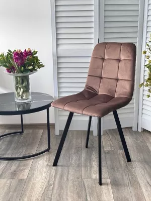 Стул РИЧИ, цвет H-71 Шоколадный, велюр / черный каркас М-City