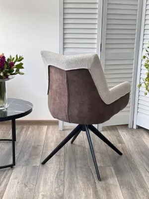 Стул PONTUS 360 град. поворот. KN01-05 Бежевый/ BZ1046-21 Коричневый/ Черный, ®DISAUR