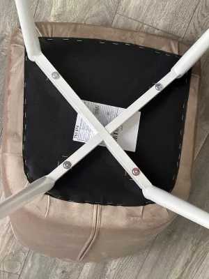 Стул SEATTLE-V БЕЖЕВЫЙ #5, велюр / белый каркас М-City