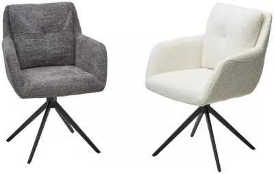 Стул МИДО (MEADOW) 360 град. поворот. цвет БЕЛЫЙ XD841-01, букле / черный каркас, ®DISAUR