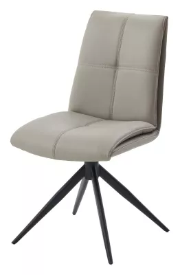 Стул ВИГГЕ (VIGGE) 360 град. поворот.  HF017-11 / HF017-12 Бежевый, экокожа / Черный каркас, ®DISAUR