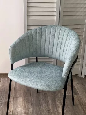 Стул ГЕММА, цвет RAIN 7 breeze, велюр / черный каркас М-City