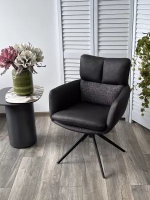 Стул LUIS 360 град. поворот Серый Maison 99# / OTE COBBLE 457 / черный каркас, ®DISAUR