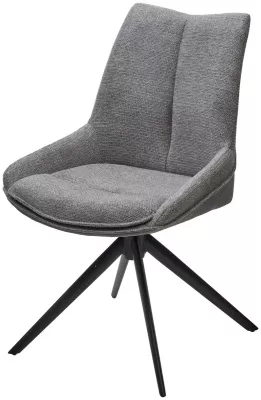 Стул OSKAR 360 град. поворот. KN01-03 Серый/ BZ1046-02 Темно-серый/ Черный, ®DISAUR