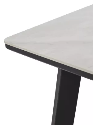 Стол ТИК ТАК 120 цвет ОНИКС, керамика / Черный каркас