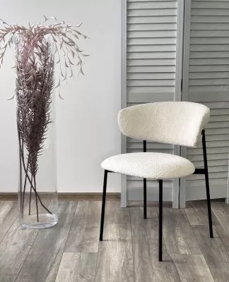 Стул ЛЕОНАРДО Soul 000 Белый, букле / черный каркас М-City