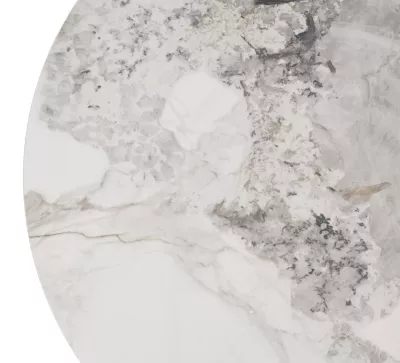 Стол МИЛТОН D89 PANDORA LIGHT  122 BG, керамика / Черный каркас М-City