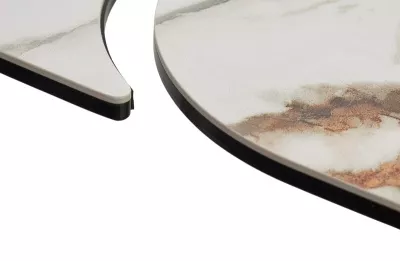 Стол PALACIO 180  KL-188 Контрастный мрамор матовый, итальянская керамика/ Шампань, ®DISAUR