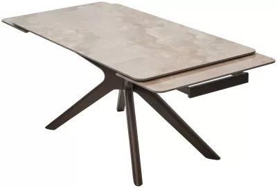 Стол EDER 160 GLOSS AMBER JADE SOLID CERAMIC / Орех, ®DISAUR