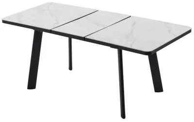 Стол НОРД 140  ОНИКС, керамика / Черный каркас