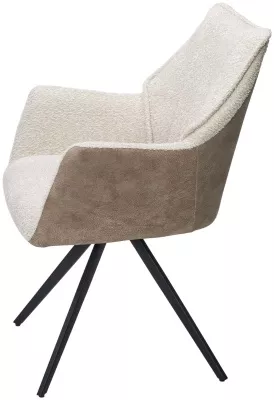 Стул БРЕВИС (BREVIS) 180 град. поворот. 841-02 Бежевый, букле/ 101 Бежевый, ткань/ Черный, ®DISAUR