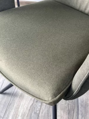 Стул KINNET 360 град. поворот.  MOHAIR-353 / CASTEL-39 Зеленый,ткань/ Тем.-серый каркас, ®DISAUR