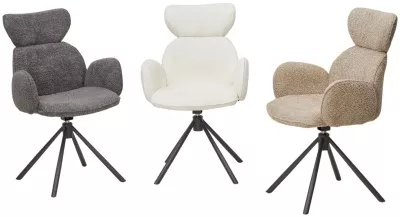 Стул VARDY 360 град.поворот. Белый букле XD841-01 / Серый, ®DISAUR