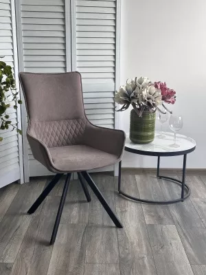 Стул GALAXY, 360 град. поворот. B5 Капучино, велюр / черный каркас, М-City