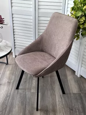 Стул CASA, 360 град. поворот. B5 Капучино, велюр / черный каркас,М-City