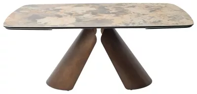 Стол CALDERON 180 TL-137  матовый, испанская керамика / брашированный каркас, цвет медный, ®DISAUR