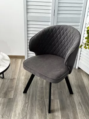 Стул SKAT 360 град. поворот. B28 Темно-серый, велюр / черный каркас, М-City