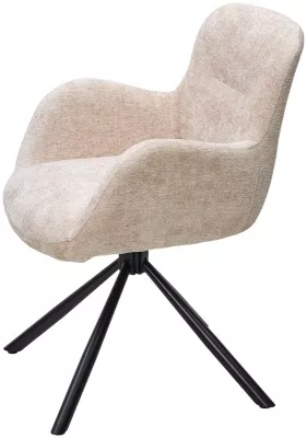 Стул KAROL 180 град. поворот. 3018-10 бежевый, шенилл/ черный каркас, ®DISAUR