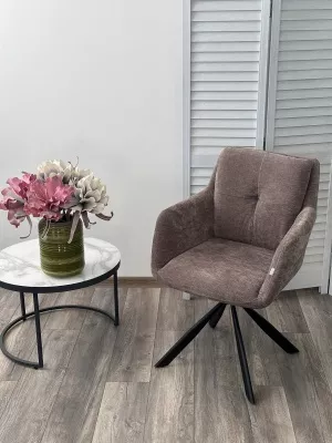 Стул ФЕДЕРИКО ДАНС 180 град. поворотный, NORDIC 35 Серо-коричневый / Черный каркас, M-City