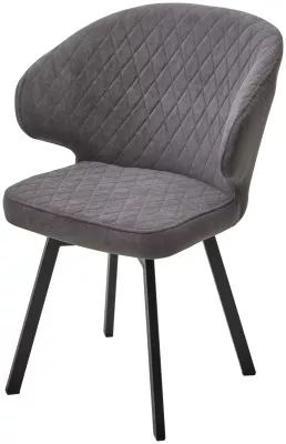 Стул ХИЛТОН 360 град., цвет B28 Темно-серый, велюр / черный каркас М-City