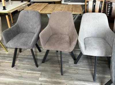 Стул JET 360 град. поворот. B22 Серый, велюр / черный каркас, М-City