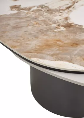 Стол кофейный NIKLAS PANDORA  керамика на стекле и окрашенный МДФ/ темно-серый МДФ каркас ®DISAUR