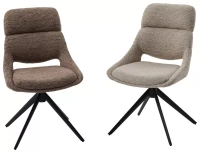 Стул АНДЕРС (ANDERS) 360 град., цвет КОРИЧНЕВЫЙ EYELASH-171 фактурный шенилл/ ЧЕРНЫЙ каркас, ®DISAUR