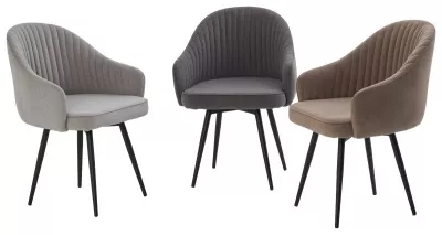 Стул ШЕЛЛ 360 град. поворот. цвет B22 Серый, велюр / черный каркас