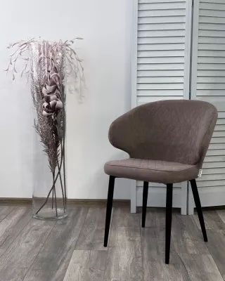 Стул ХИЛТОН, цвет B5 Капучино, велюр / черный каркас М-City